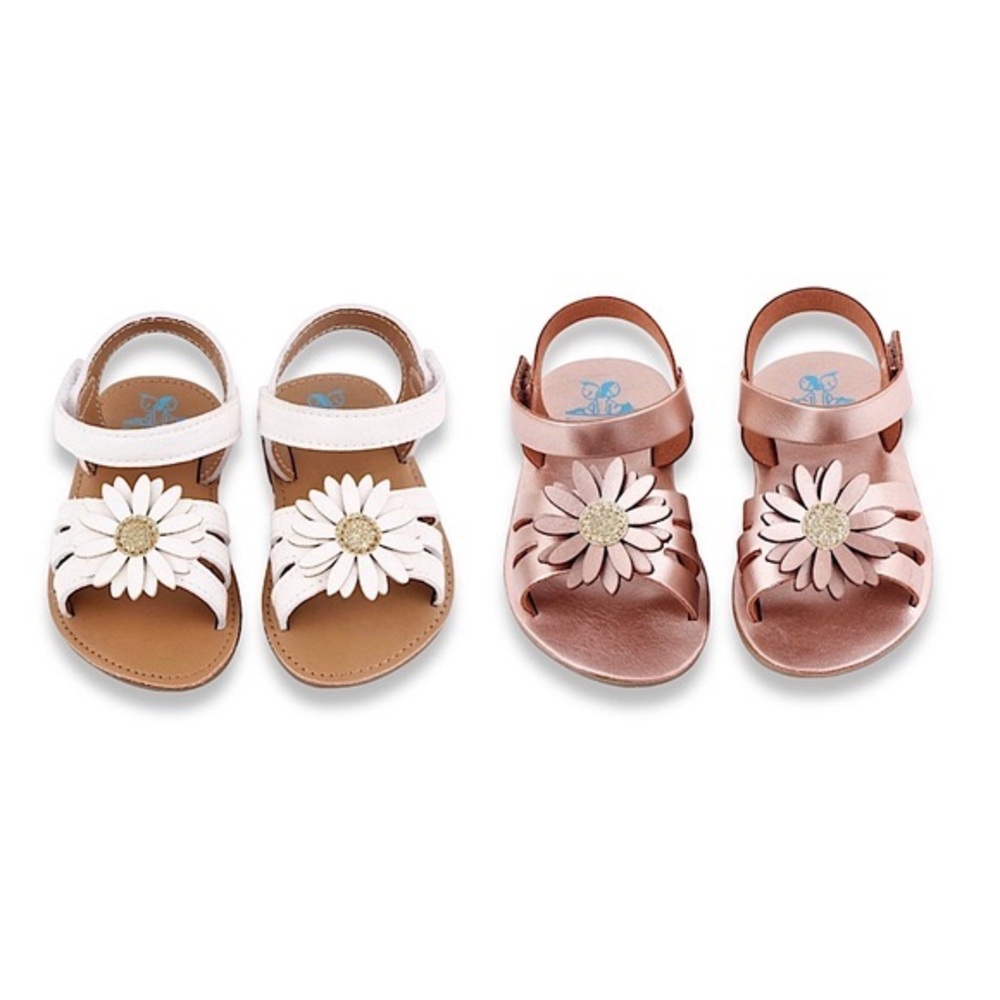 BABY GIRL FLORAL ANKLE STRAP SANDALS SUMMER BUNDLE SET SIZE 0-6 MONTHS